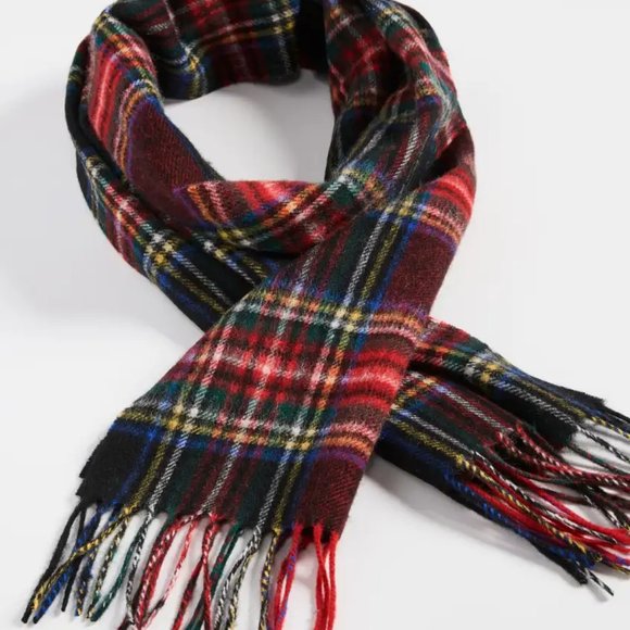 Brand New Barbour Men's Merino Cashmere Tartan Black Stewart - Picture 1 of 3